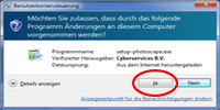 Installation bestätigen