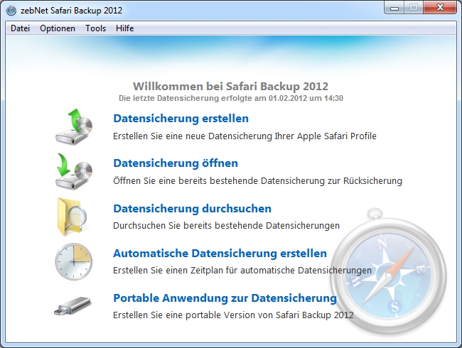 Safari Backup 2012 Screenshot Safari Backup 2012 Screenshot