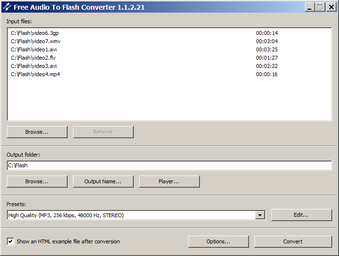 Free Audio to Flash Converter Screenshot Free Audio to Flash Converter Screenshot