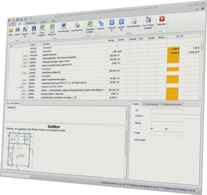 GAEB-Online 2014 Screenshot