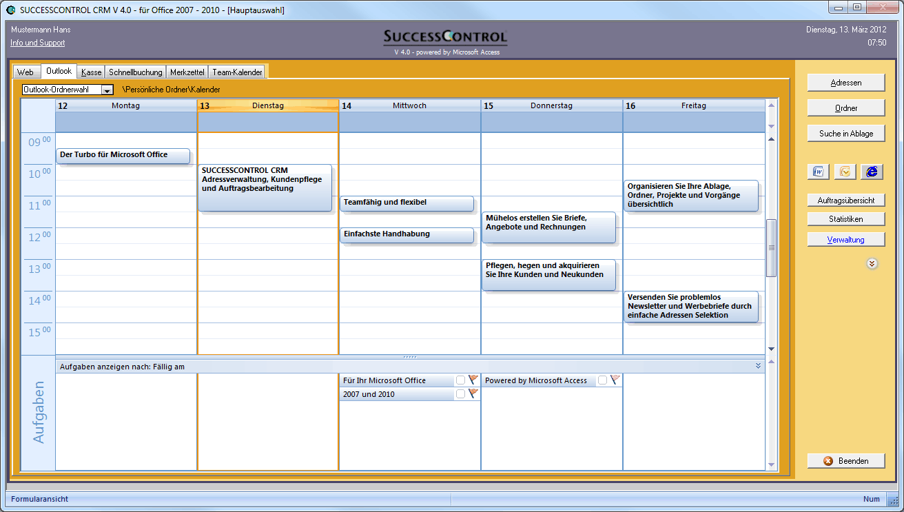 Rechnungsprogramm - SUCCESSCONTROL CRM Screenshot Rechnungsprogramm - SUCCESSCONTROL CRM Screenshot