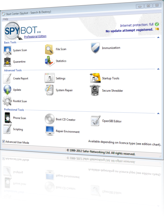 Spybot 2 - Search & Destroy Screenshot Spybot 2 - Search & Destroy Screenshot