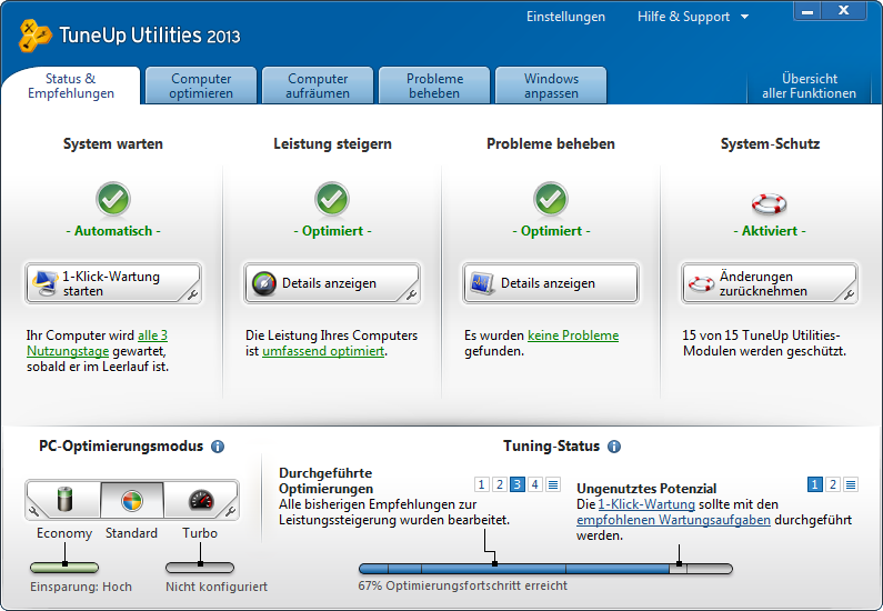 TuneUp Utilities 2013 Screenshot TuneUp Utilities 2013 Screenshot