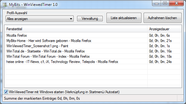 WinViewedTimer Screenshot WinViewedTimer Screenshot