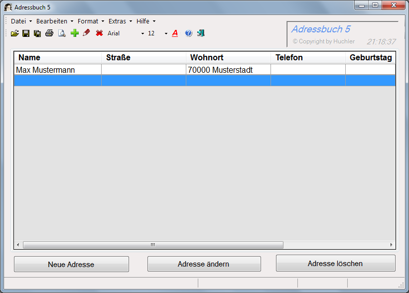 Adressbuch Screenshot Adressbuch Screenshot
