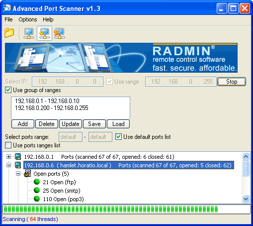 Advanced Port Scanner Screenshot Advanced Port Scanner Screenshot