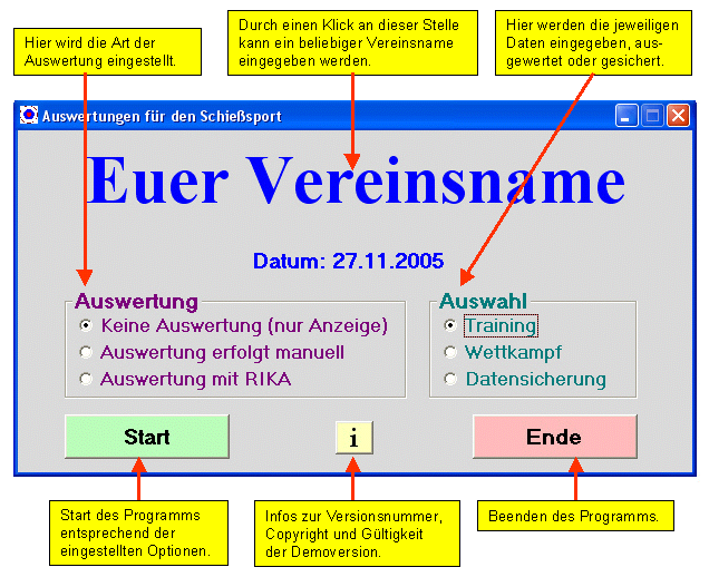 Auswertesoftware für den Schießsport Screenshot
