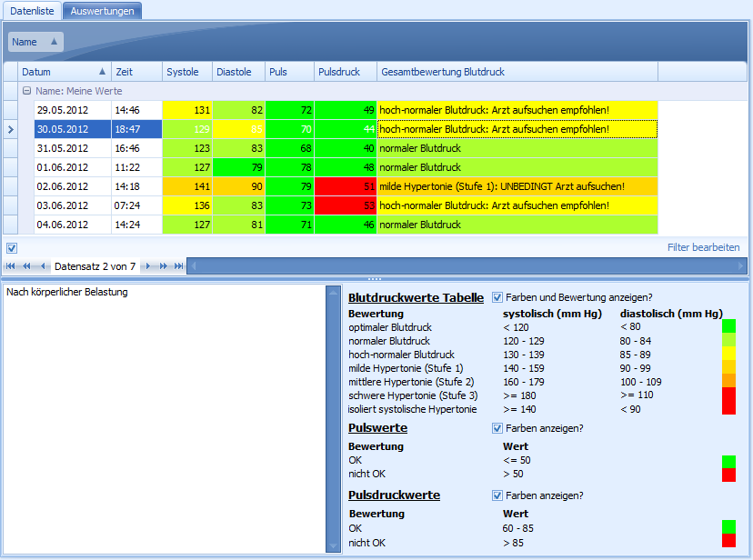 1-2-3 Blutdruck Screenshot 1-2-3 Blutdruck Screenshot