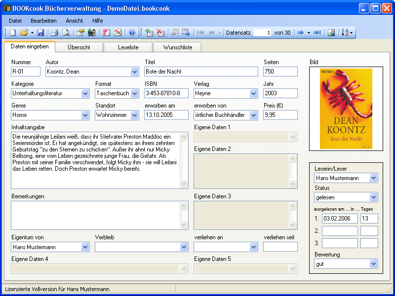 BOOKcook Bücherverwaltung Screenshot BOOKcook Bücherverwaltung Screenshot