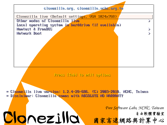 Clonezilla Screenshot Clonezilla Screenshot