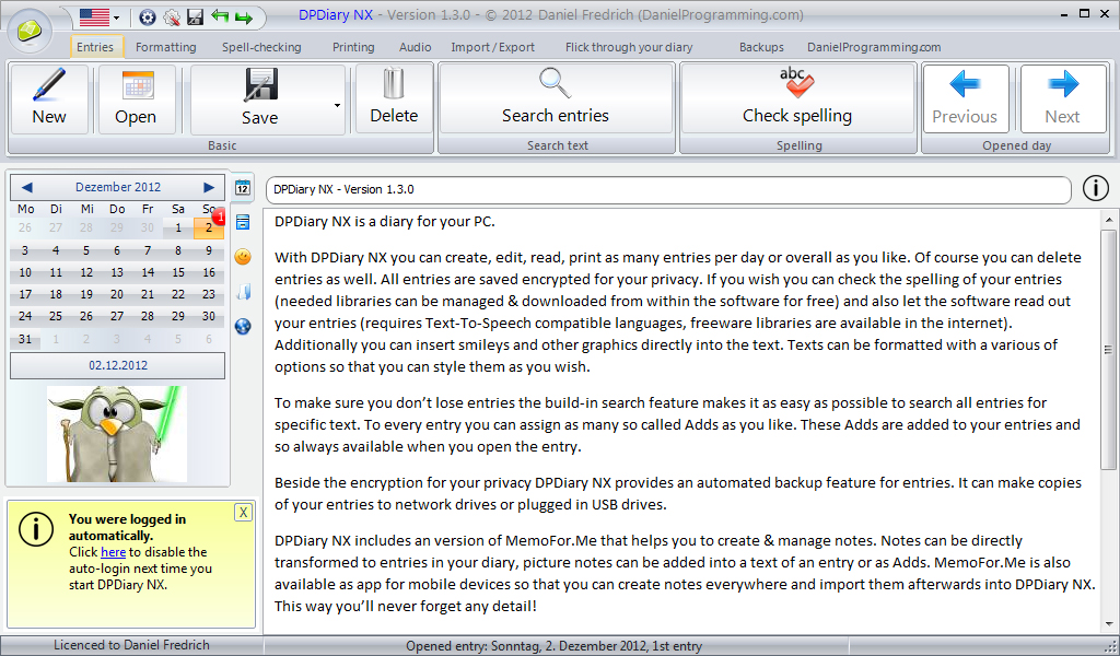 DPDiary NX Screenshot