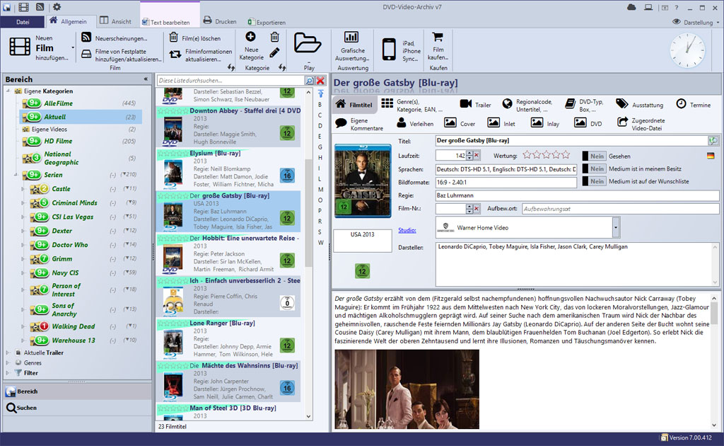 DVD-Video-Archiv v7 Screenshot DVD-Video-Archiv v7 Screenshot
