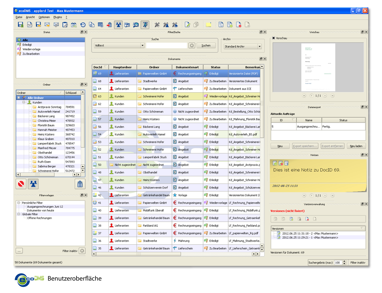 ecoDMS Free4Three Screenshot ecoDMS Free4Three Screenshot