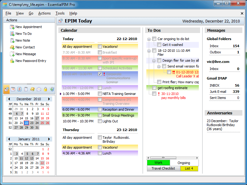 EssentialPIM Screenshot EssentialPIM Screenshot
