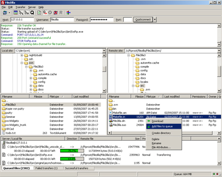 FileZilla Screenshot FileZilla Screenshot