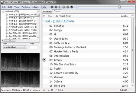 foobar2000 Screenshot foobar2000 Screenshot