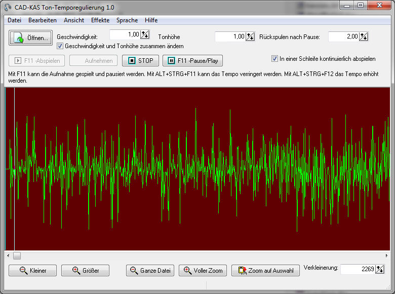 Ton-Temporegulierung Screenshot
