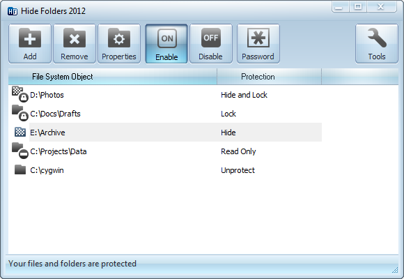 Hide Folders 2012 Screenshot Hide Folders 2012 Screenshot