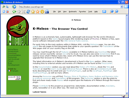 K-Meleon Screenshot K-Meleon Screenshot