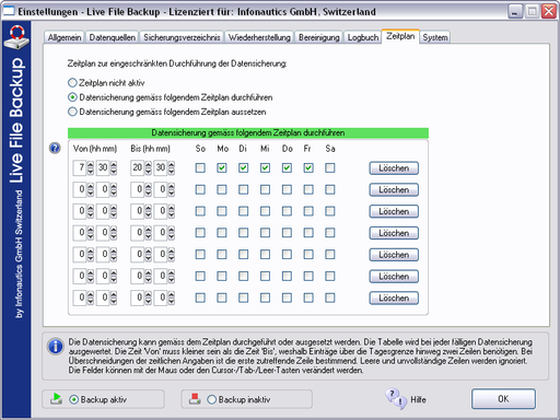 Live File Backup Screenshot Live File Backup Screenshot