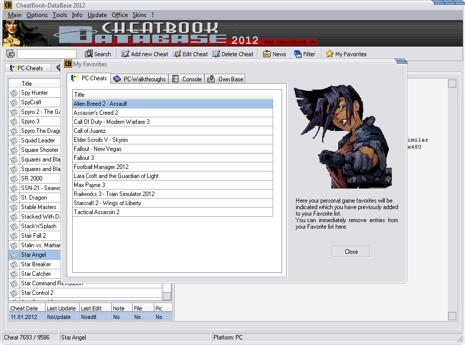 Cheatbook Database Screenshot Cheatbook Database Screenshot