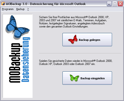 MOBackup - Outlook Backup Software Screenshot MOBackup - Outlook Backup Software Screenshot