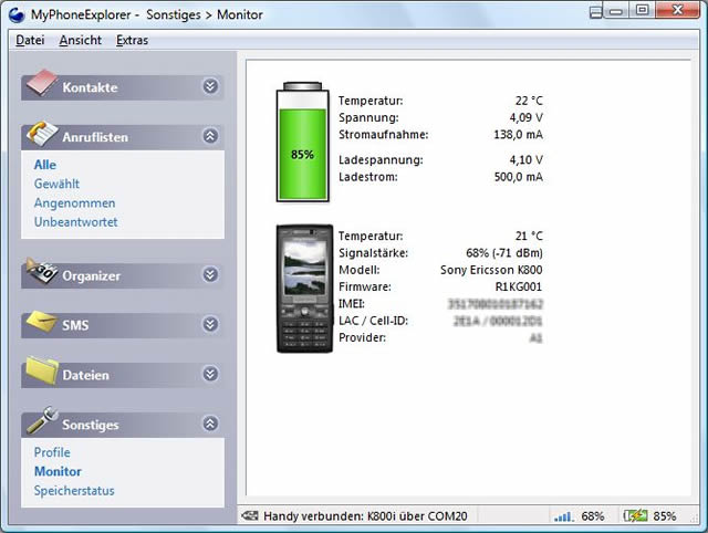 MyPhoneExplorer Screenshot MyPhoneExplorer Screenshot