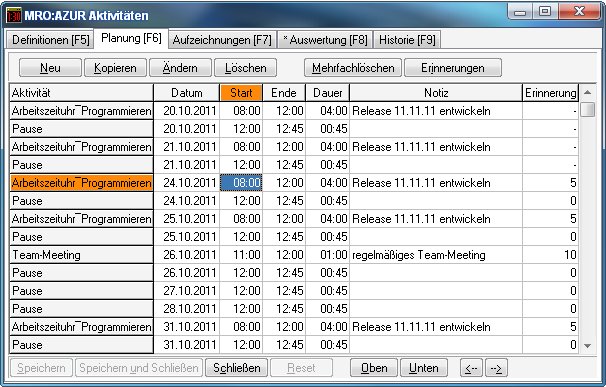 MRO Arbeitszeituhr Screenshot MRO Arbeitszeituhr Screenshot