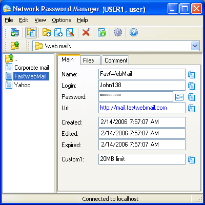 Network Password Manager Screenshot Network Password Manager Screenshot