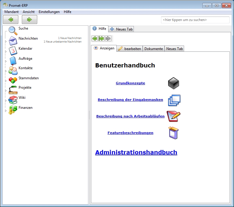Promet-ERP Screenshot