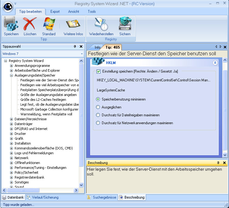 Registry System Wizard Screenshot