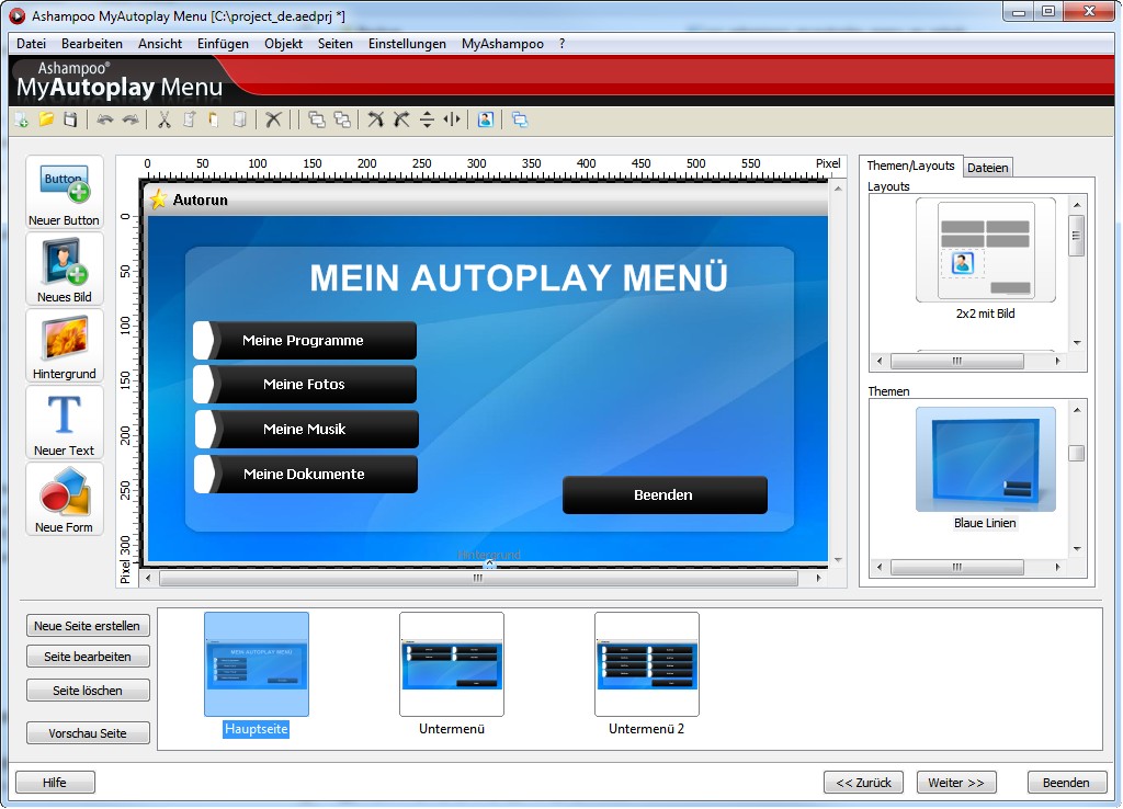Ashampoo MyAutoplay Menu Screenshot Ashampoo MyAutoplay Menu Screenshot