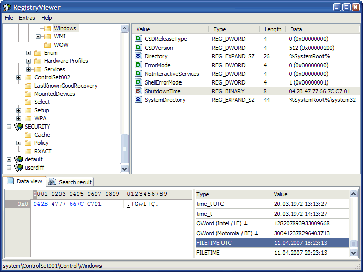 RegistryViewer Screenshot RegistryViewer Screenshot