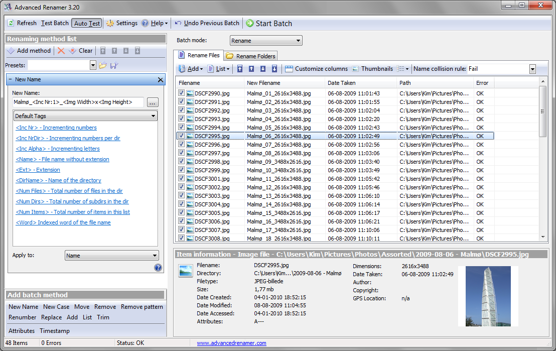 Advanced Renamer Screenshot Advanced Renamer Screenshot