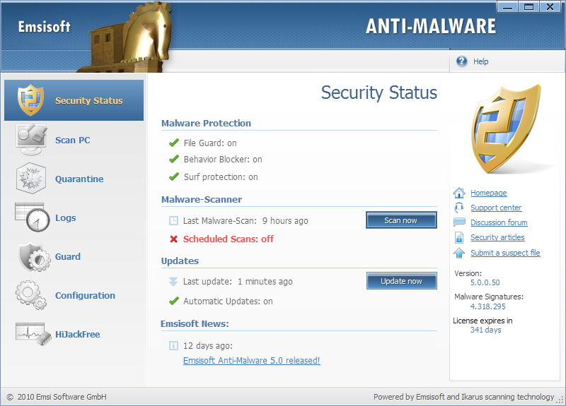 Emsisoft Anti-Malware Screenshot Emsisoft Anti-Malware Screenshot