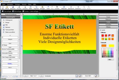 SF Etikett Screenshot SF Etikett Screenshot
