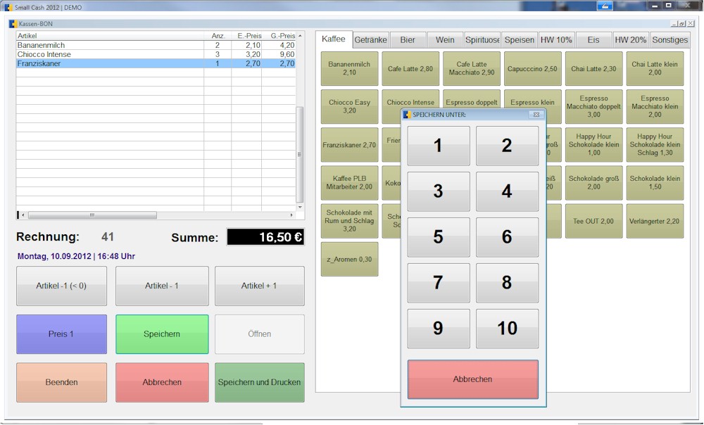 Small Cash - Touch Kassensystem Screenshot Small Cash - Touch Kassensystem Screenshot