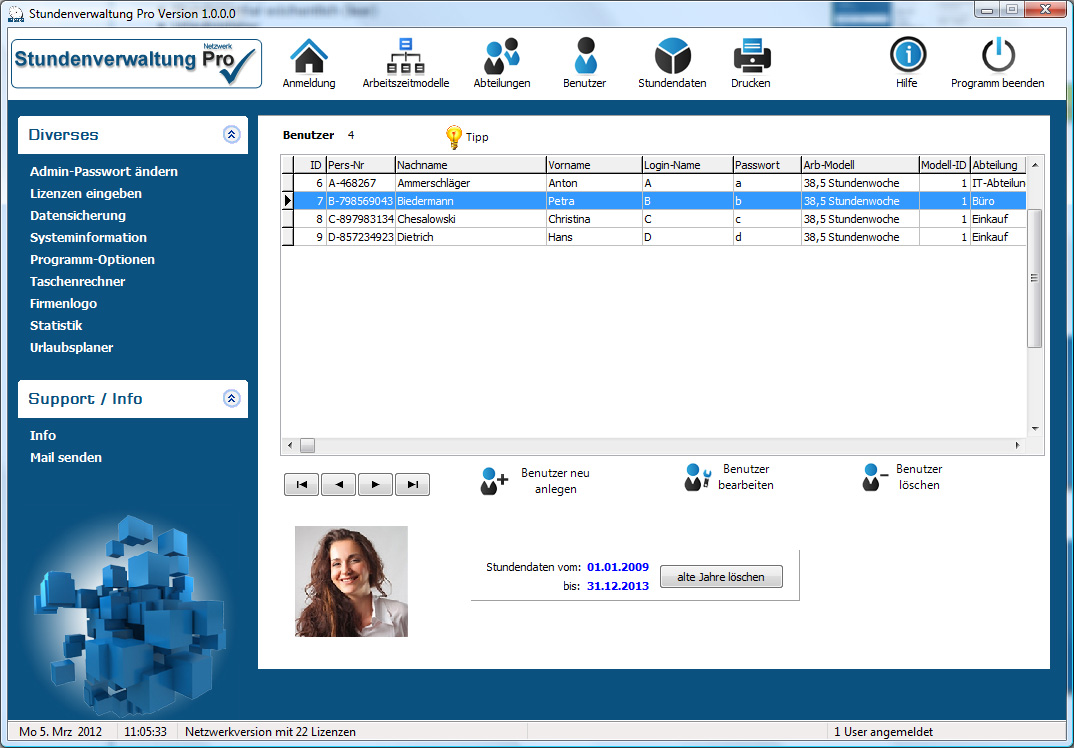 Stundenverwaltung Pro Screenshot Stundenverwaltung Pro Screenshot