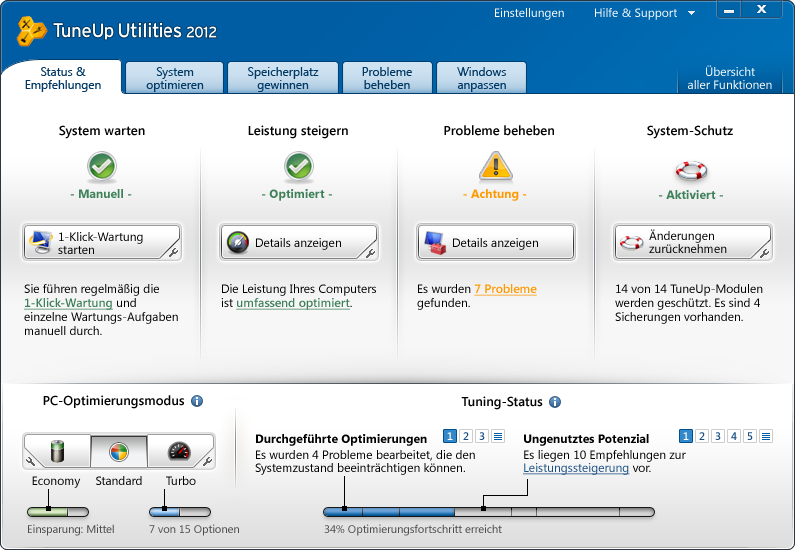 TuneUp Utilities 2012 Screenshot TuneUp Utilities 2012 Screenshot