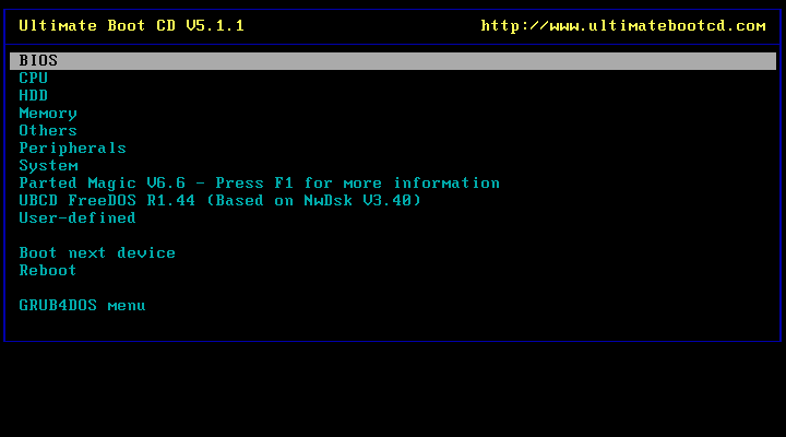 Ultimate Boot CD Screenshot