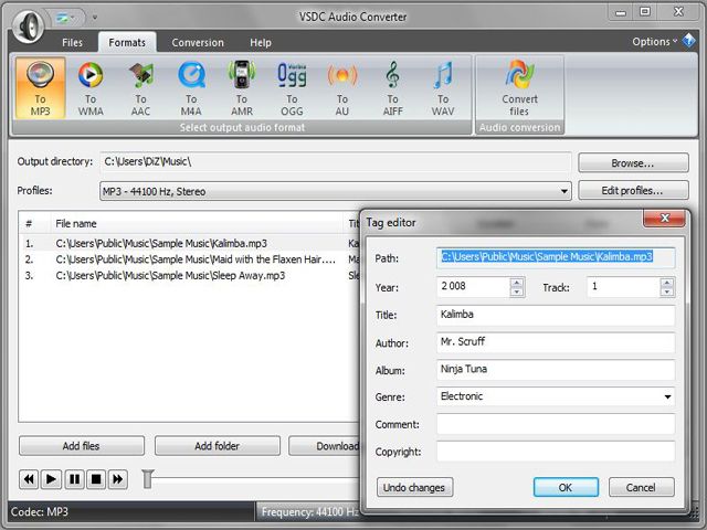 VSDC Free Audio Converter Screenshot