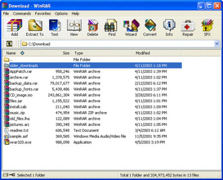WinRAR Screenshot WinRAR Screenshot