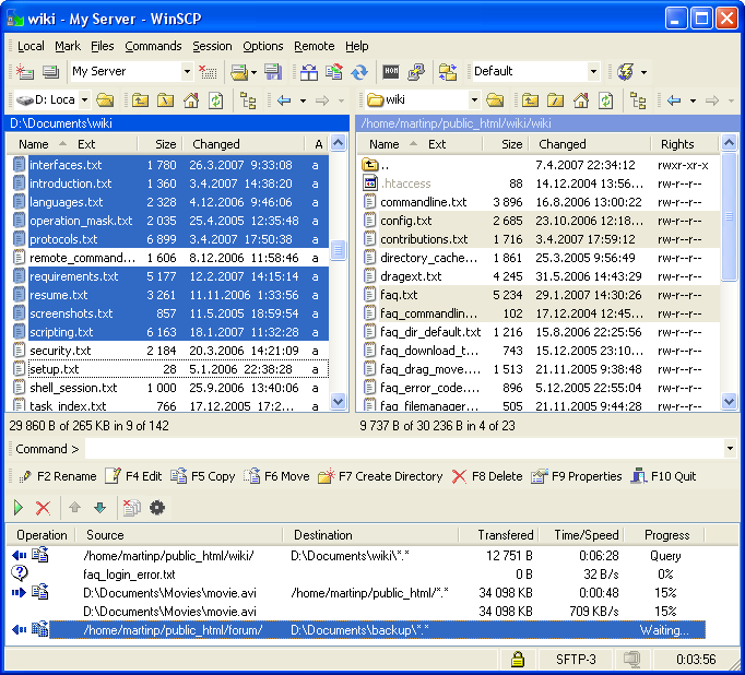WinSCP Screenshot WinSCP Screenshot
