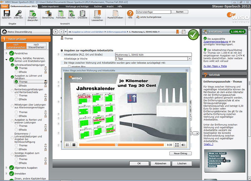 WISO Steuer-Sparbuch Screenshot WISO Steuer-Sparbuch Screenshot