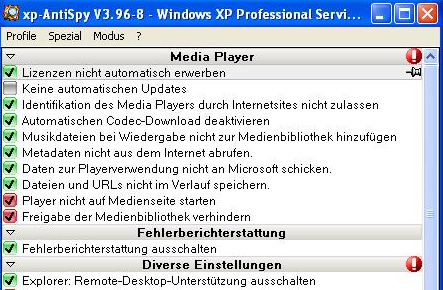 xp-AntiSpy Screenshot xp-AntiSpy Screenshot