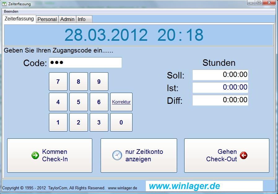 Zeiterfassung Screenshot Zeiterfassung Screenshot